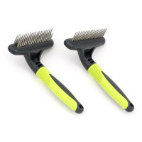 New H Series Stainless steel brush pet dog&cat plastic rake shape single and double row comb