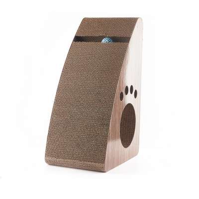 PAKEWAY Large Triangle  Cat Scratcher Pad with Catnip Cat Bed Cardboard Lounge Hammock Cat Toy with ball