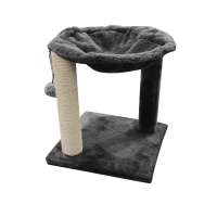 PAKEWAY Short Plush High Quality Dark Grey Cat Trees Cat Condo